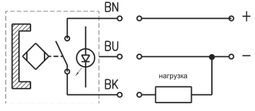 Электрическая схема магнитных датчиков положения Серий CST-CSV-CSH