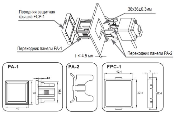 Элементы панельного монтажа реле серии SWCN