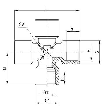Габаритные размеры и кодировки для заказа крестовины модели 2033